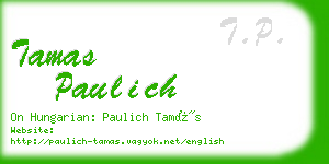 tamas paulich business card